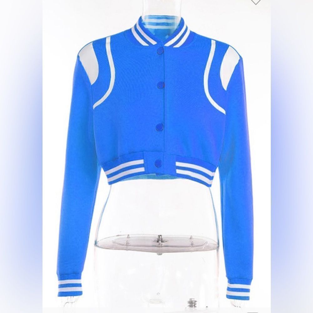 949. WHITNEY RETRO BOMBER- BLUE JACKET